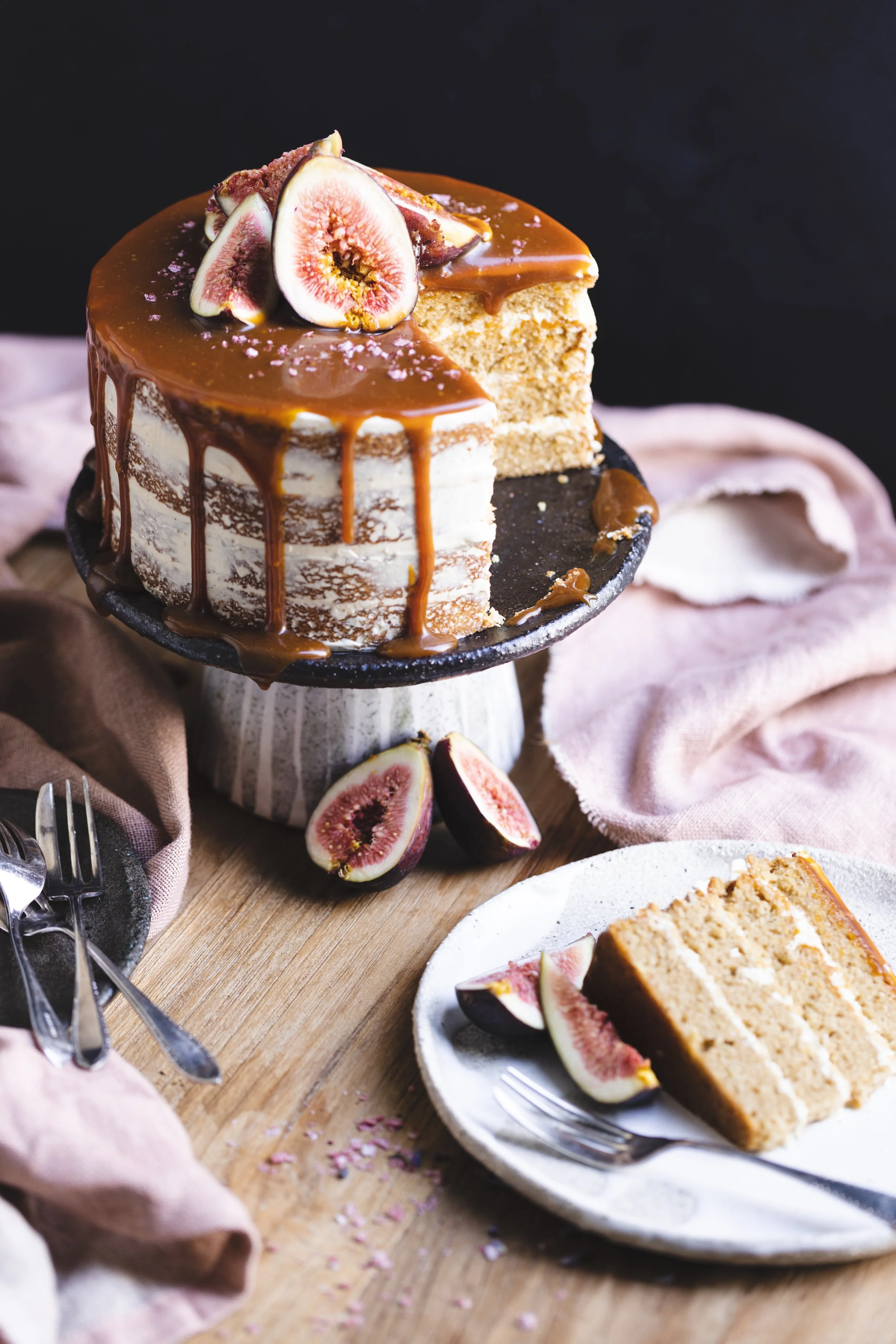 Earl Grey Lavender Cake + Honey Salted Caramel — Salma Sabdia
